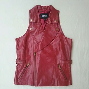 Like new faux leather maroon vest